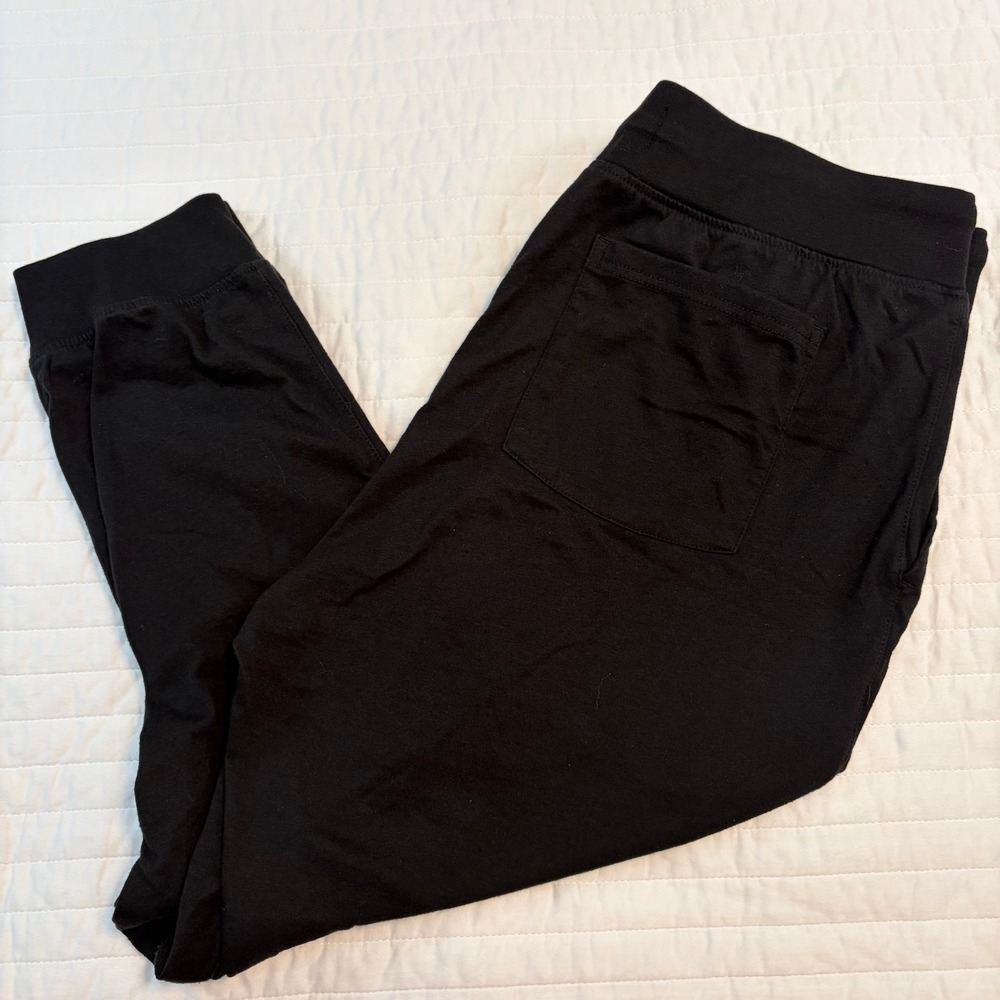 Old Navy Black Cotton Blend Drawstring Joggers Sweatpants Mens Large